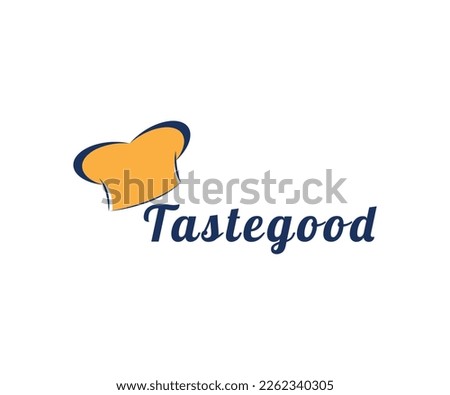 restaurant logo with solid background. contains abstract logo mark which looks simple, modern, minimal.