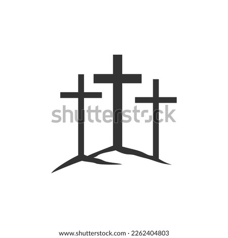 Cross symbol. Three crosses. Calvary. Vector. Royalty-Free Stock Photo #2262404803