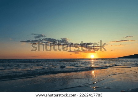 An extremely beautiful sunset on the shore of the Adriatic Sea