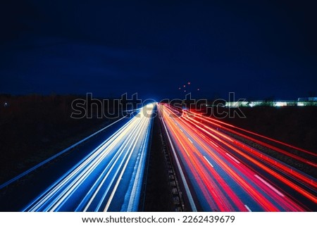 Highway Traffic Travel Night Line Royalty-Free Stock Photo #2262439679