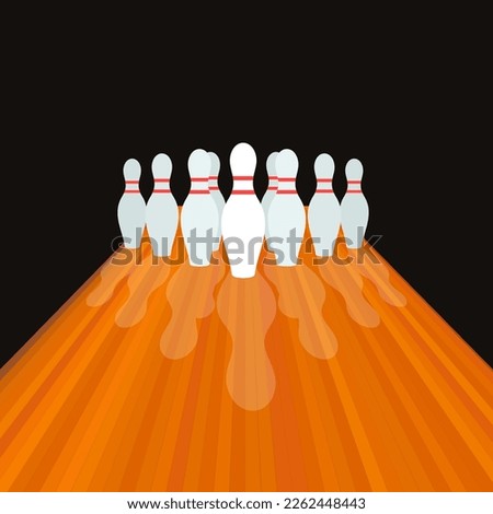 Size and path for bowling. A vector illustration
