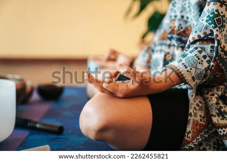 the girl is engaged in Spiritual practices and meditation