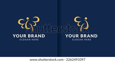 Butterfly conceptual simple icon. Logo. Vector illustration
