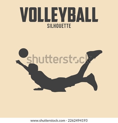 Volleyball Player Silhouette Vector Stock Illustration 08