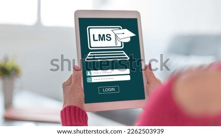 Tablet screen displaying a lms concept