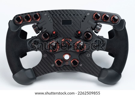 Racing formula stearing wheel with button and led light isolated Royalty-Free Stock Photo #2262509855