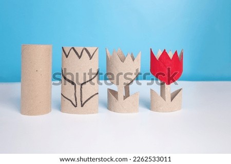 tulip paper craft, recycle concept Royalty-Free Stock Photo #2262533011