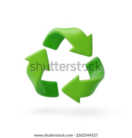 3d Vector Green Arrows Recycle, Earth Day, Environment day, Ecology concept. Eps 10 Vector.