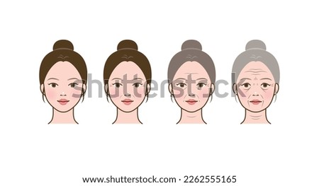 Cosmetic skin trouble_woman skin aging process_wrinkles Royalty-Free Stock Photo #2262555165