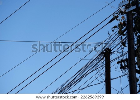 The Public Switched Telephone Network (PSTN) cable provides infrastructure and services for public telecommunications. Royalty-Free Stock Photo #2262569399