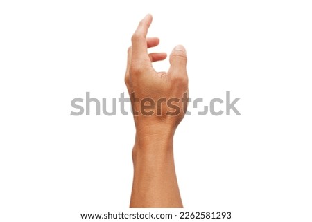 hand of man is show gestures on white background