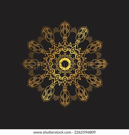 Vector luxury ornamental mandala design background in gold color vector