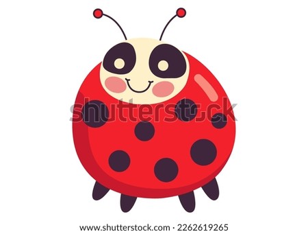 cute character with a muzzle ladybug. flat vector illustration