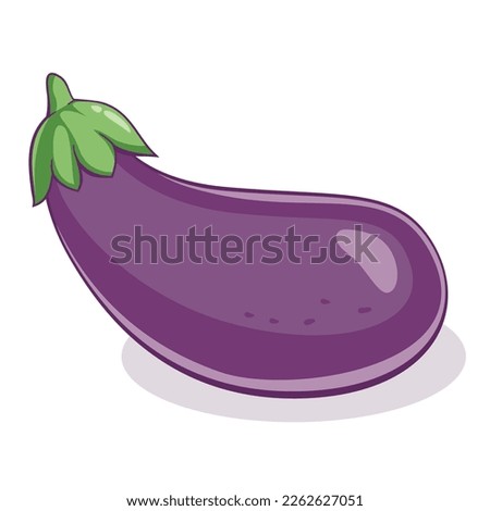 cartoon eggplant vector eggplant. Can be used for illustration of vegetables or or salad. Flat vector illustration