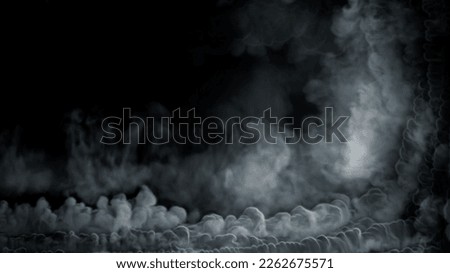 rich white smoke or clouds corner content frame, isolated - abstract 3D illustration