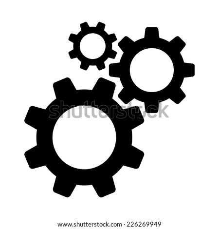 Cogwheel gear mechanism vector settings vector icon Royalty-Free Stock Photo #226269949