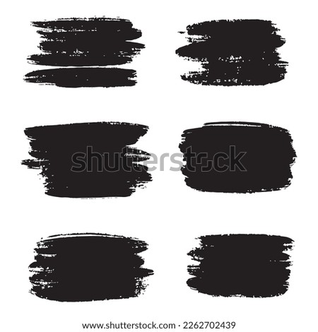 Set of ink brush strokes, brushes, lines, black paint, grungy. hand drawn graphic element isolated on white background. vector illustration.
