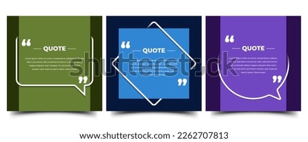 Set of Modern quote square banner template. Usable for social media post, card, and web ad Royalty-Free Stock Photo #2262707813