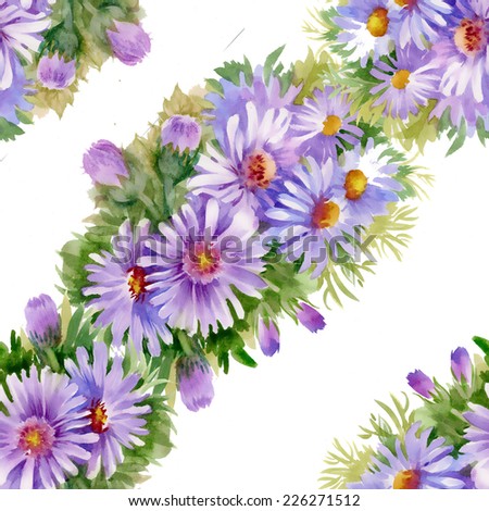 Floral seamless pattern with flowers and leaves on white background vector illustration