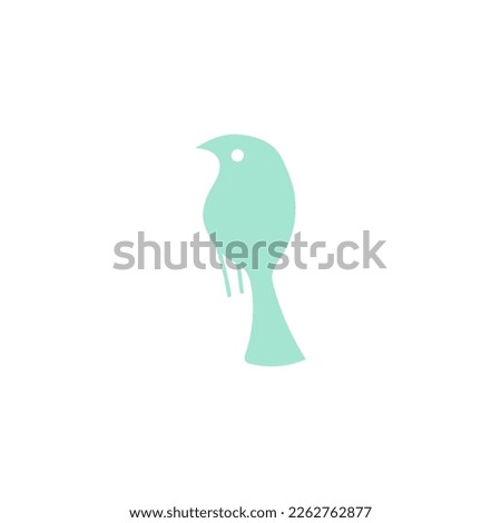 Bird simple silhouette Vector illustration in simple hand drawn style - natural print, poster or logo design template