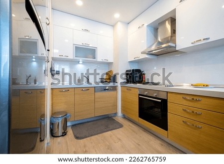 Empty kitchen of stylish house