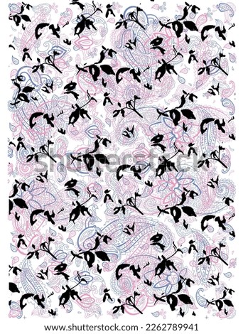 meterial pattern consisting of ethnic figures suitable for textiles white background