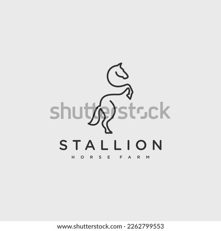 standing horse line logo design inspiration Royalty-Free Stock Photo #2262799553