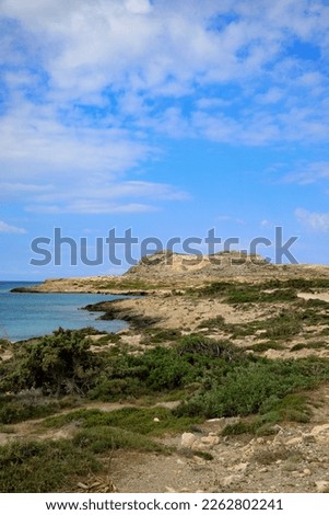 Diakoftis Beach, a beautiful beach in the south of Karpathos, a Greek siland Royalty-Free Stock Photo #2262802241