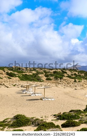 Diakoftis Beach, a beautiful beach in the south of Karpathos, a Greek siland Royalty-Free Stock Photo #2262802243