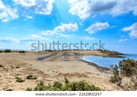Diakoftis Beach, a beautiful beach in the south of Karpathos, a Greek siland Royalty-Free Stock Photo #2262802247