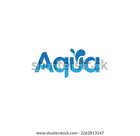 aqua logo design vector creative  simple modern logo clean light blue bright color water splash aquatic Royalty-Free Stock Photo #2262813147