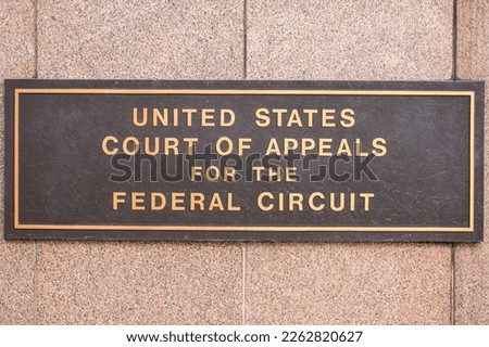 Sign at the United States Court of Appeals for the Federal Circuit in Washington, DC