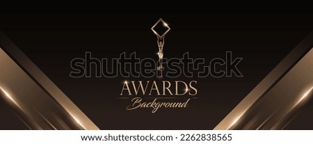 Black and Gold Brown Award Background. Luxury Background. Modern Abstract Template. Slant golden line luxury background. Birthday vector illustration template.  Royalty-Free Stock Photo #2262838565