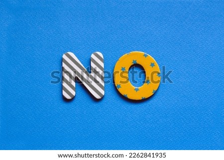 colored text no on blue paper background