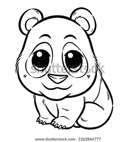 Vector illustration of cute panda cartoon - Coloring book for kids