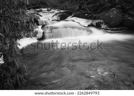 Yellow Creek Falls - Long Exposure Water - BW