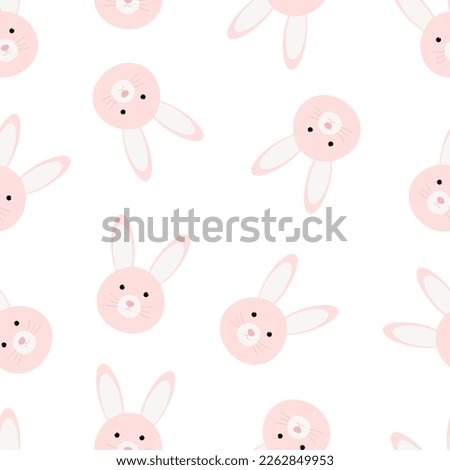 Seamless pattern pink Bunny  vector illustration