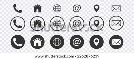 set of contact us icons. vector illustration. Web icon set. Website set icon vector Royalty-Free Stock Photo #2262876239