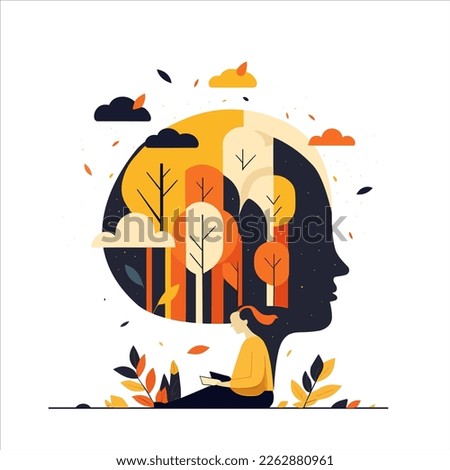Mental health illustration. Psychotherapy concept. Vector illustration. Royalty-Free Stock Photo #2262880961