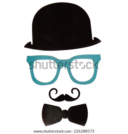 Photobooth Birthday and Party Set - glasses, hats, crowns, masks, lips, mustaches isolated on white background