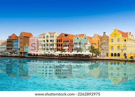 Beautiful embankment of Willemstad , Curacao Royalty-Free Stock Photo #2262892975