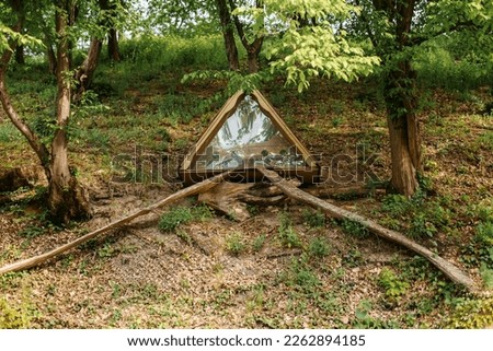 A house for girls and beavers in the forest