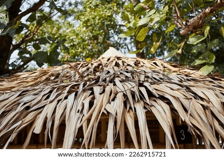 leaf roof palm leaves hut garden decoration outdoor