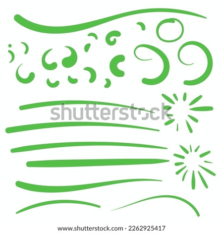 Green Swirls Swoosh Vector Accent Line Work Royalty-Free Stock Photo #2262925417