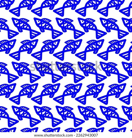 fish seamless vector pattern for design and decoration