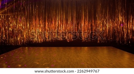 abstract disco background with curtain and dance floor