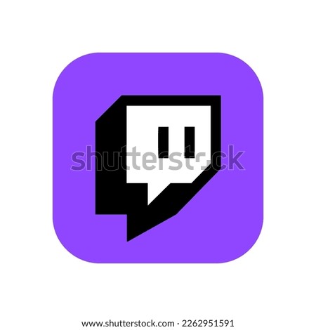 Twitch logo isolated on white background.Twitch is a video streaming service.  Vector illustration. Royalty-Free Stock Photo #2262951591