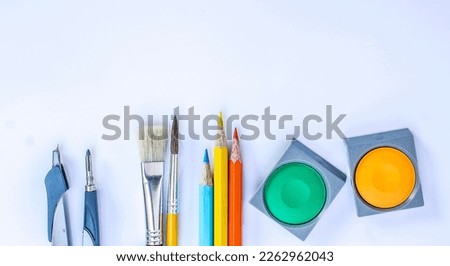 craft tools for making kids crafts Royalty-Free Stock Photo #2262962043
