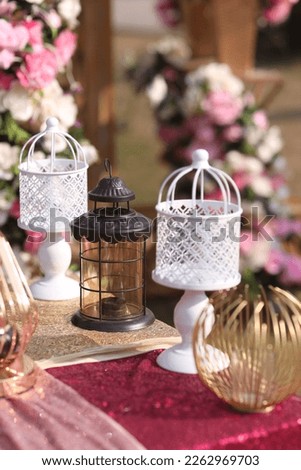 Birthday party decoration, beautiful objects for decoration.