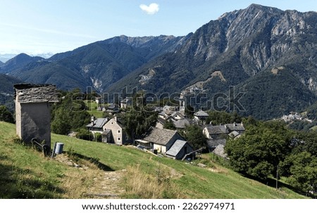 Townscape, mountain village Rasa, Centovalli, canton Ticino, Switzerland